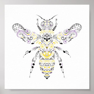 Poster abeille au miel