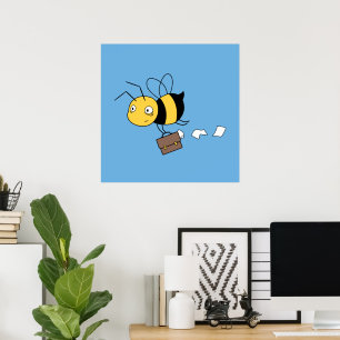 Poster Abeille des affaires, abeille stressée et fatiguée