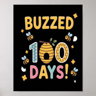 Poster Abeille enseignante ayant passé 100 jours d'école 