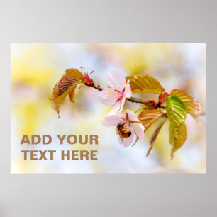 Poster Abeille Sur Une Fleur De Cerise