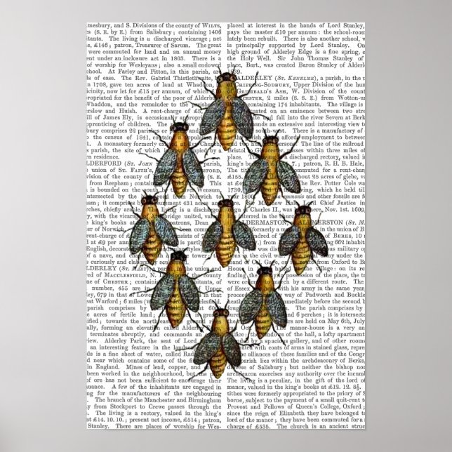 Poster Abeilles médiévales (Devant)