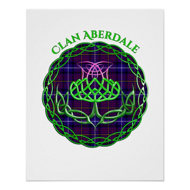Poster Aberdale Scottish Tartan Celtic Thistle (Devant)