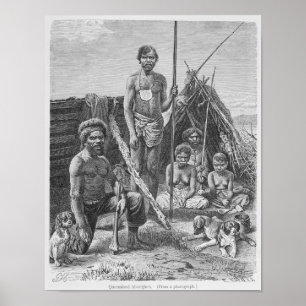 Poster aborigènes du Queensland gravé d'une photo