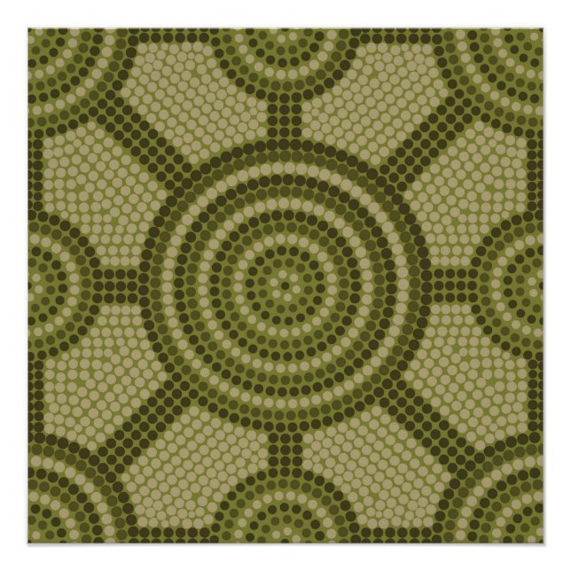 Poster Aboriginal dot painting (Devant)