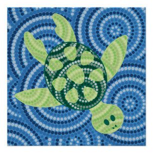 Poster Aboriginal turtle