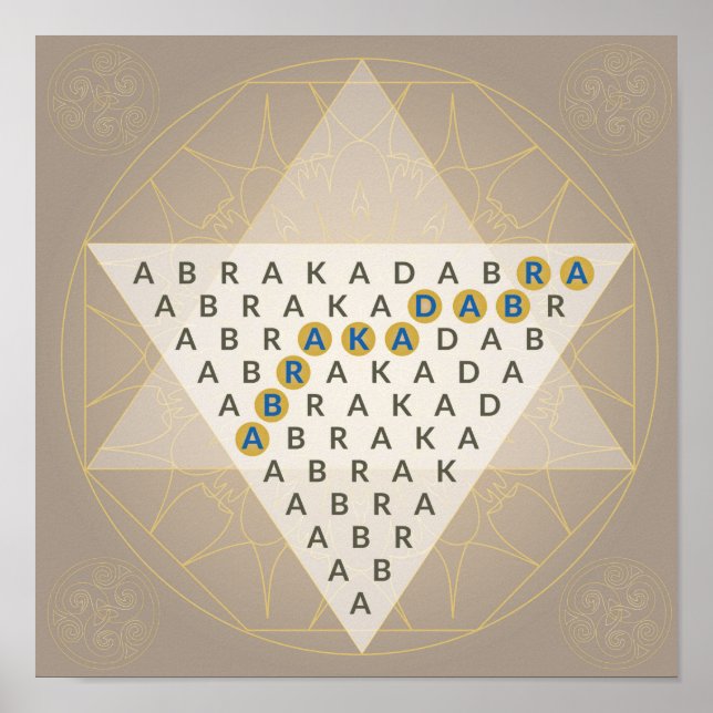 Poster Abracadabra Mantra magique Illustration Triangle (Devant)