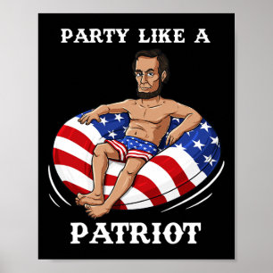 Poster Abraham Lincoln 4 juillet USA Patriot Fun