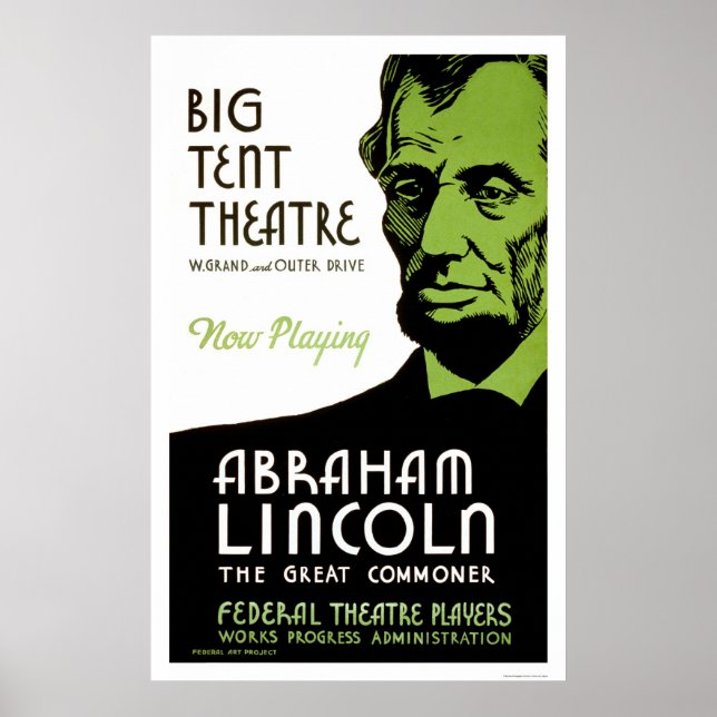 Poster Abraham Lincoln Drama 1936 WPA (Devant)