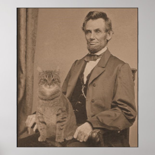 Poster Abraham Lincoln et son chat Gloria (Devant)