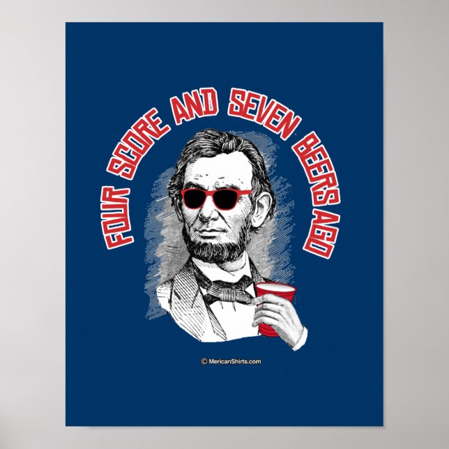 Poster Abraham Lincoln - Il y a quatre points et sept biè (Devant)