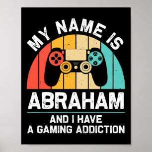 Poster Abraham Nom cadeau Personnalisé Funny Gaming Geek 