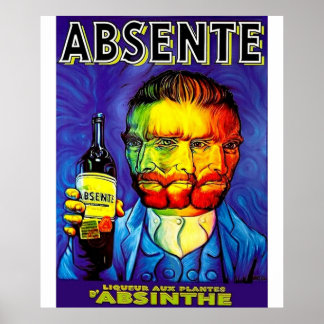 Poster Absente Absinthe Van Gogh Parodie Vintage