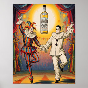 Poster Absinthe blanche Pierrot Jester