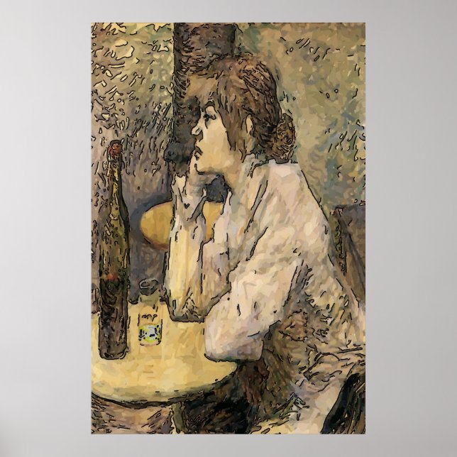 Poster Absinthe Drinker, Quartier Français (Devant)