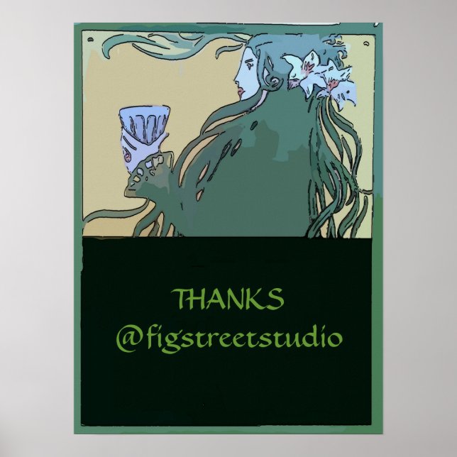 Poster Absinthe Green Fairy, modifier le texte (Devant)