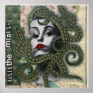Poster Absinthe Medusa par Natalie Schorr