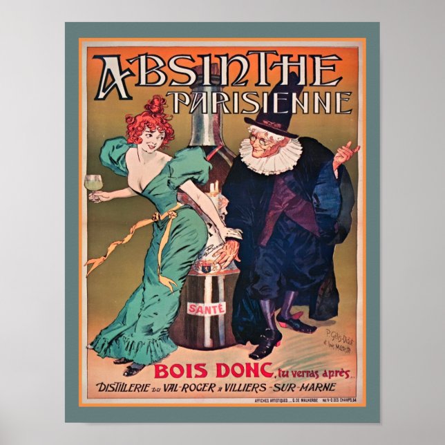 Poster Absinthe Parisienne Art Nouveau (Devant)