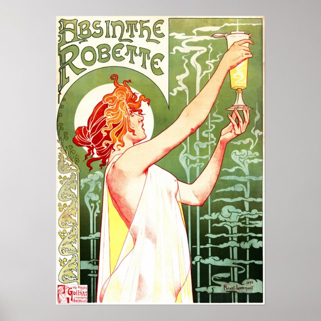 Poster ABSINTHE ROBETTE Henri Privat Livemont Art Nouveau (Devant)