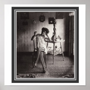 Poster "Absinthe tandis qu'elle attend" l'affiche 12 X12