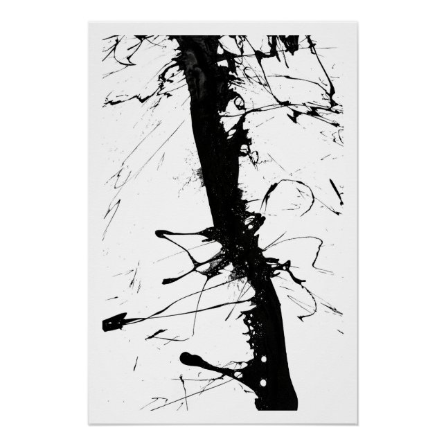 Poster Abstract Black Ink Network (Devant)