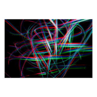 Poster Abstract colourful light streaks