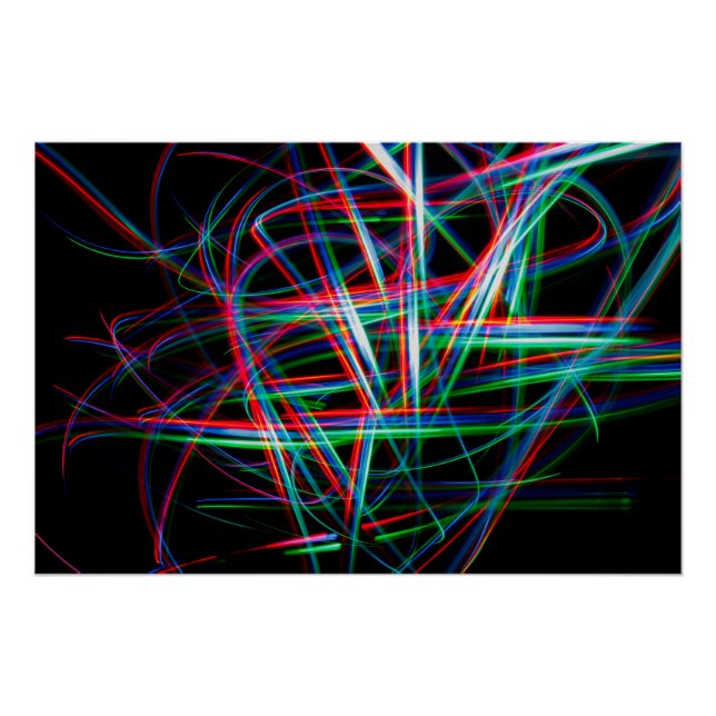Poster Abstract colourful light streaks (Devant)