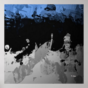 Poster Abstract dark blue and assemblée