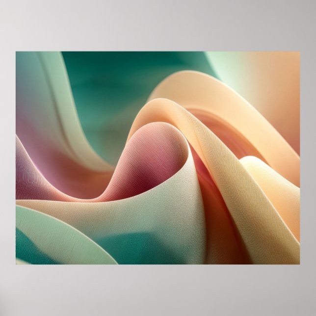 Poster Abstract Drapery with Pastel Gradient Flow (Devant)