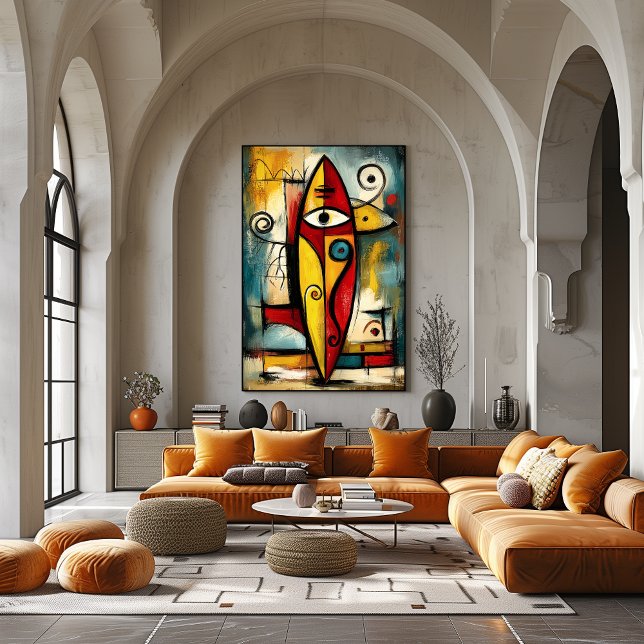 Poster Abstract Expressionist Surfboard – Symbolic Modern (Créateur téléchargé)