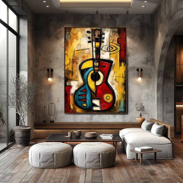 Poster Abstract Expressionist Ukulele – Symbolic Modern (Créateur téléchargé)