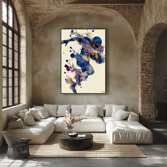 Poster Abstract Fluid Ink Football Player – Expressive  (Créateur téléchargé)