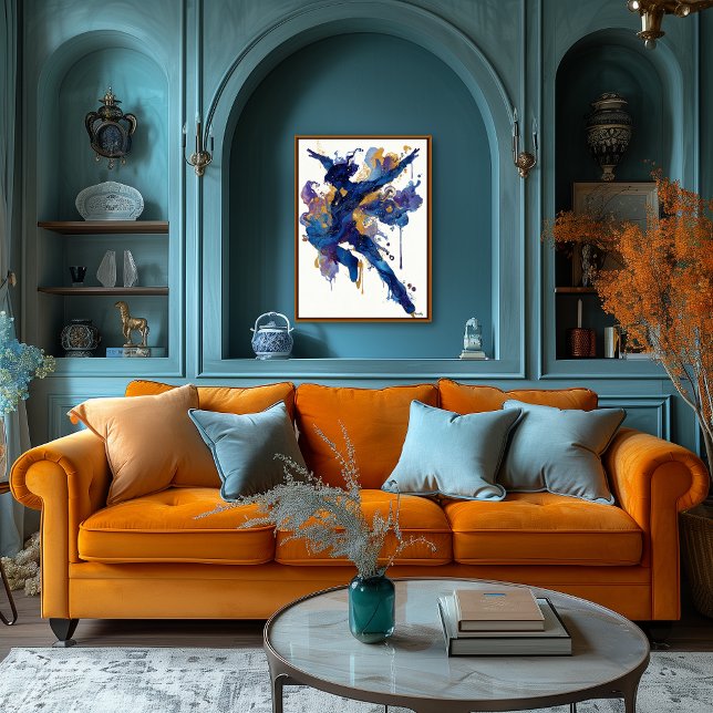 Poster Abstract Fluid Ink Skater – Dynamic Motion Art (Créateur téléchargé)