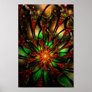 Poster Abstract fractal flower design