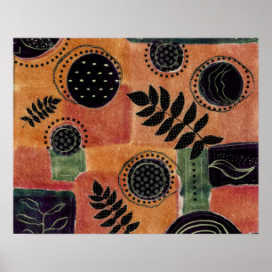 Poster Abstract Geometric Circles Shapes and Leaves  