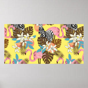 Poster Abstract hand painted seamless animal background.