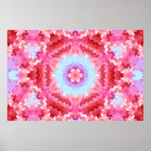 Poster Abstract mandala kaleidoscope round circle shapes