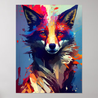 Poster Abstract Portrait of a Fox