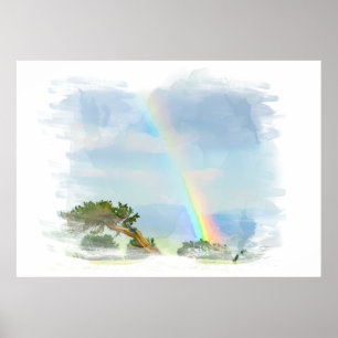 Poster *~* Abstract Rainbow Mountains Ocean Artsy AR11