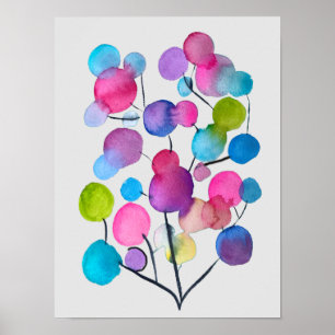 Poster Abstract rose Summer Tree art
