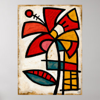 Poster Abstraction Tribale d'Hibiscus