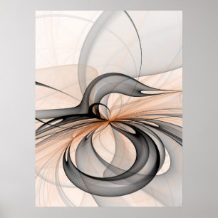 Poster Abstrait Anthracite Grey Sienna Art moderne fracta