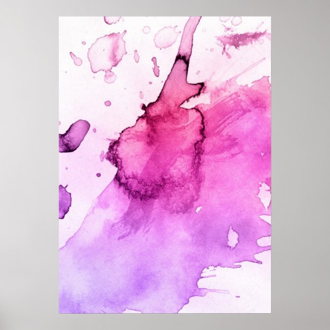 Poster Abstrait aquarelle peinte à la main arrière - plan (Devant)