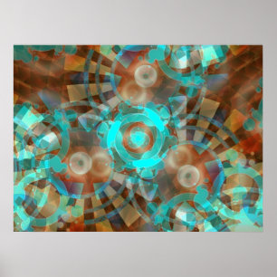 Poster Abstrait AquaRustia