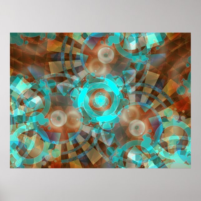 Poster Abstrait AquaRustia (Devant)