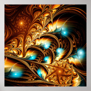 Poster Abstrait arrière - plan de lumière dorée artistiqu