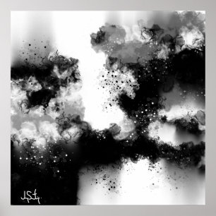 Poster Abstrait Art Noir Et Blanc Moderne Imprimer
