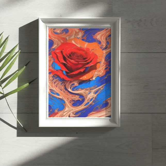 Poster Abstrait artistique Rose marbré (Créateur téléchargé)