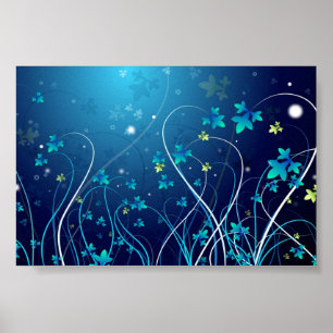 Poster Abstrait bleu