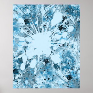 Poster Abstrait bleu moderne