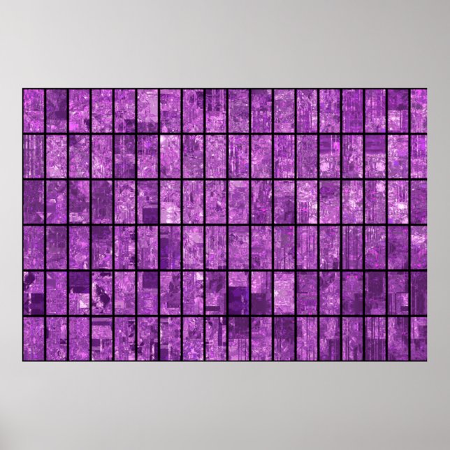 Poster Abstrait brillant en mosaïque violet arrière - pla (Devant)